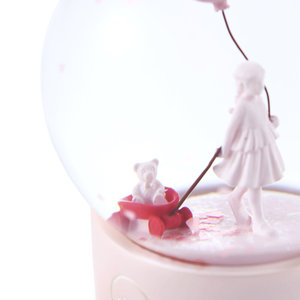 Adorno de globo de nieve Rosa Pure Girl de 100MM para regalo de San Valentín - Product Image 3