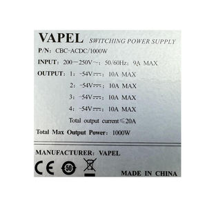 VAPEL CBC-ACDC 1000W Sistema di Alimentazione Switching Integrato per Rack da 19 Pollici per Telecomunicazioni 1U Ingresso 200-250V - Product Image 6