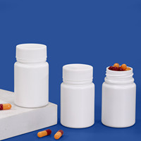 Vide 50ml Pilule Bouteille Pharmaceutique Capsule Blanc En Plastique HDPE 50cc Médecine Bouteille Capsule Supplément Vitamine Comprimés Bouteille
