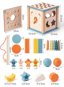 กล่องกิจกรรมมอนเตสซอรี่ 9-in-1 ของเล่นเสริมพัฒนาการอเนกประสงค์ พร้อมเกมตกปลาด้วยหนอน <span class=keywords><strong>เกม</strong></span>จับคู่รูปทรง นาฬิกา และเกมถอดประกอบ ขายส่ง - Product Image 2