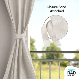 Arctic White Eyelet Outdoor Curtains 180 GSM with Crisp Neutral Finish and Light Filtering Fabric for Modern Balcony Patio - Product Image 4