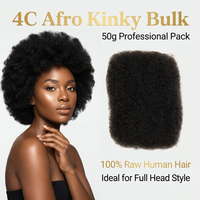 Cabello Brasileño Afro Kinky de Boutique, Pre-estirado, para Trenzas y Reparación de Rastas, Calidad 10A, 50g, EE. UU., Nigeria, Sudáfrica