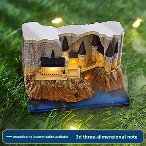 Calendrier de bureau 3D détachable personnalisé double face Château Magique de <span class=keywords><strong>Poudlard</strong></span>, Ornement culturel créatif, Vente en gros d'usine OEM ODM - Product Image 4