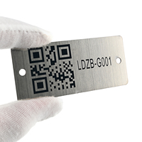 Etiqueta de Código QR de Acero Inoxidable Grabada con Láser de Alto Contraste Personalizada, Etiqueta de Código de Barras Metálica para Identificación de Activos, para Gestión de Inventario