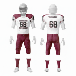 Uniformes de fútbol americano personalizados con Sarga de aparejos, sublimación e impresión de pantalla Bordado y sublimación personalizados - Product Image 1