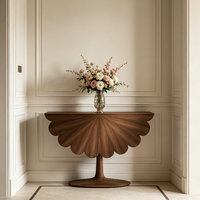 Table console moderne en bois massif avec base sur pieds, garantie de 2 ans, meuble de rangement pour salon, durable et facile à nettoyer
