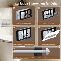 Plaque de chasse d'eau double J-LIN J103 compatible avec les réservoirs encastrés Sigma Delta – Remplacement pour design de salle de bain moderne
