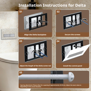 Placa de descarga de inodoro de doble descarga, botón de descarga de cisterna oculta de ABS, accesorio de baño suspendido compatible con Geberit - Product Image 5