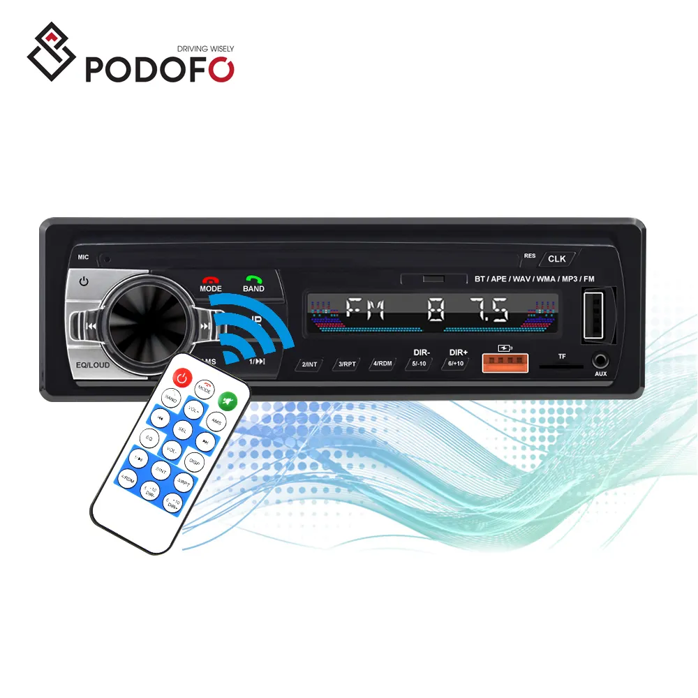 Podofo Cheap Car Radio Para Carro Car MP3 Player Stereo Autoradio 1 Din In Receiver BT FM Aux Fast Charging USB 5301