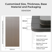 Panel de Pared de Madera con Chapa de Bambú, Panel de Pared de PVC Flexible con Fibra Compuesta, Paneles de Pared Decorativos Coextruidos para Interiores