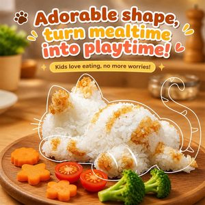 Moule à onigiri en forme de chat mignon, en plastique alimentaire, idéal pour les boulettes de riz, la préparation de musubi et de nigiri <span class=keywords><strong>sushi</strong></span> pour les enfants - Product Image 2