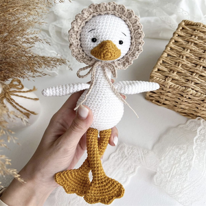 Adorabile Peluche Fatto a Mano, Pupazzo Amigurumi all'Uncinetto a Forma di <span class=keywords><strong>Oca</strong></span> <span class=keywords><strong>Bianca</strong></span> - Product Image 2