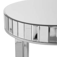 Table basse moderne de luxe en argent miroir avec diamants concassés pour meubles de chambre à coucher ou de salon