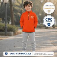 Sudadera Deportiva Personalizada OEM ODM con Cuello Alto, Sudadera de Forro Polar con Etiqueta Privada para Niños, Sudadera con Cierre de Cremallera de un Cuarto para Niños
