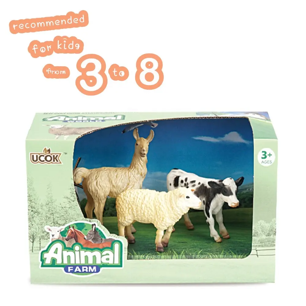 Çiftlik hayvan Playsets ve figürler, oyuncaklar Inspire çocuklar oynamak Imaginatively 3 parça Mini 3 inç