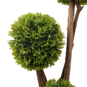 Árvore de grama artificial de madeira, árvore de grama <span class=keywords><strong>topiary</strong></span> com pote de plástico preto para decoração externa - Product Image 4
