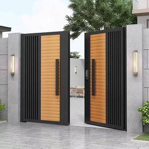 Portail de clôture électrique extérieur moderne en alliage d'aluminium avec serrure intelligente pour maisons, dimensions personnalisables - Product Image 2