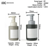 Bouteille à pompe à mousse rechargeable de 200 ml et 350 ml pour savon pour les mains et nettoyant pour le visage, emballage personnalisé en PP et PE