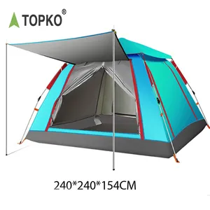 TOPKO impermeable a prueba de viento familia de 4 personas instantáneo portátil tienda doble capa carpa automática