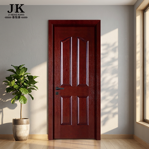 JHK-004 Großhandel Moderne Wasserdichte MDF-Tür Günstiger <span class=keywords><strong>Preis</strong></span> Dekorative Innen- und Eingangstür für Gewerbliche Nutzung Holzfurnier-Formtür - Product Image 1