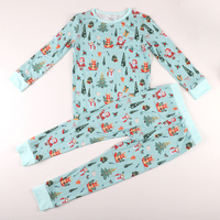 Pyjama 2 pièces pour enfants en fibre de bambou respirante, imprimé couleur personnalisé multi-styles, ensemble de vêtements de nuit séparés