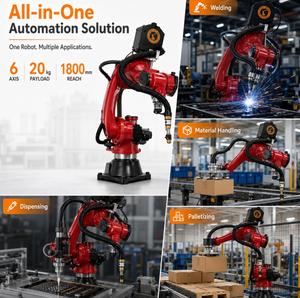 Bras de robot industriel 6 axes haute précision, charge utile 20 kg, portée 1800 mm, avec poignée de programmation par traînée pour une programmation et un soudage faciles - Product Image 3