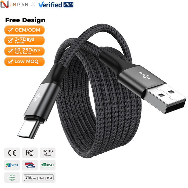 Universal Compatibility USB2.0 480Mbps Data Transmission Rate USB a to Type C Cables USB Cable Type-c for Mobile Phone Android