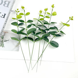 Petites feuilles <span class=keywords><strong>d</strong></span>'eucalyptus artificielles style Mori, accessoires pour couronnes, corsages et bouquets DIY, <span class=keywords><strong>d</strong></span>écorations végétales vertes pour extérieur - Product Image 2