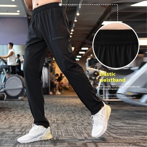 Celana Olahraga Pria Musim Gugur Bahan Nylon Elastis Empat Arah, Bernapas, Pinggang Elastis, Gaya Amerika, Kasual, Fitness, Lari, Polos - Product Image 3