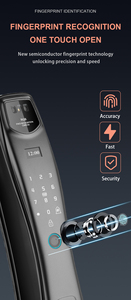 Serratura Intelligente con Impronta Digitale, Controllo WiFi Remoto, Tastierino Digitale 5in1, Sblocco Automatico, Impermeabile, in Alluminio, Garanzia <span class=keywords><strong>12</strong></span> Mesi, Riconoscimento Facciale - Product Image 3