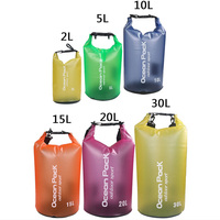 Sac étanche transparent 2L - PVC léger de 0,3 mm pour la natation, la navigation de plaisance, le camping, la randonnée