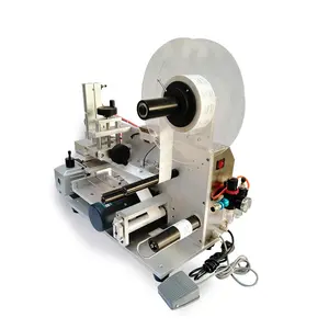 Semi-Automatic Flat Labeling Machine for Laundry Detergent Square Bottles Toys Books PE Plastic Bags and Self-Adhesive Labels