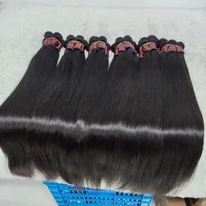 Letsfly Straight Human Hair Bundles 28 inch Raw Hair Bundles Natural preto Cheap Brazilian Hair Weave Bundles em estoque