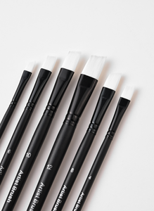 Bomeijia ชุดแปรงทาสีสีน้ำสำหรับศิลปินผมผ้าไนลอน<span class=keywords><strong>สี</strong></span><span class=keywords><strong>ขาว</strong></span>6ชิ้น, แปรงทา<span class=keywords><strong>สี</strong></span>ด้ามยาวผ้าไนลอนนุ่มป้องกันการหลุดร่วง - Product Image 4