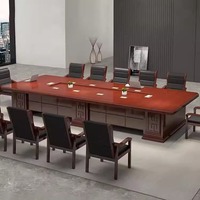 Fourniture d'usine Grande table de conférence peinte en bois massif nouvelle table et chaises de conférence de salle de conférence de style chinois
