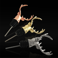 Personnalisé en alliage de zinc métal Animal cerf Buck bouche bec verseur de bouteille de vin pour bar et maison