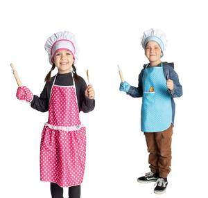 11 pièces costumes de cosplay pour enfants, enfants de 3 à <span class=keywords><strong>7</strong></span> <span class=keywords><strong>ans</strong></span> tablier cuisine jeu de rôle ensemble de jouets - Product Image 2