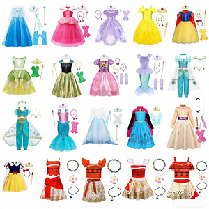 Costume de film de conte de fées pour enfants, filles, Elsa, Anna, Aurora, Petite Sirène, Moana, Sofia, Belle, <span class=keywords><strong>Raiponce</strong></span>, Jasmine, <span class=keywords><strong>Halloween</strong></span> - Product Image 1