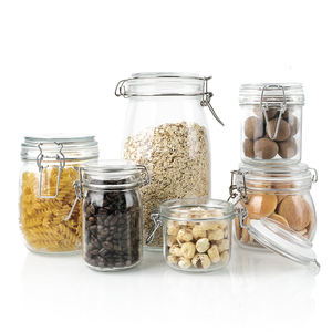 Bocal de cuisine carré hermétique 500ml 750ml 1500ml 2000ml avec clip métallique bocaux de stockage en verre bouteille avec <span class=keywords><strong>bouchon</strong></span> à rabat - Product Image 6