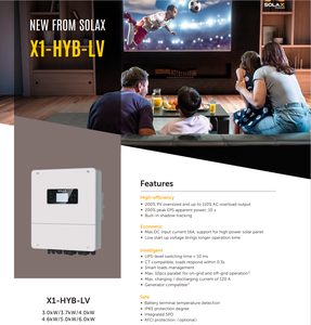 <span class=keywords><strong>Solax</strong></span> X1 hybride BT 3-6kw 3,7 kw <span class=keywords><strong>4kw</strong></span> 4,6 kw 5kw 6kw basse tension 48v 51.2v onduleur de prix monophasé pour le stockage d'énergie solaire onduleur - Product Image 2