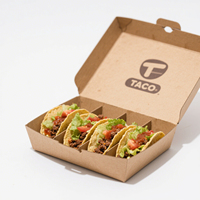 Cajas de Cartón para Comida para Llevar, Personalizadas para Restaurantes, Tamaño Grande, para Tacos, Contenedor de Papel para Comida para Llevar