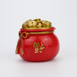 Lucky Money Bag Piggy Bank Red Gold Coin Jar Birthday Spring Festival Decoration Ornament Small Size Plastic - Product Image 4