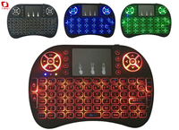 Mini Clavier Sans Fil i8 2.4G avec Pavé Tactile Rétroéclairé 3 Couleurs, Télécommande pour Smart TV & Boîtier Android en Plastique PC