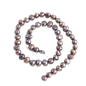 ไข่มุกน้ำจืดทรงบาร็อคสีน้ำตาลเข้มธรรมชาติ ขนาด 7-8 มม. เกรด AAA สีบรอนซ์โบราณ สำหรับงาน DIY ทำเครื่องประดับ ยี่ห้อ XM - Product Image 4