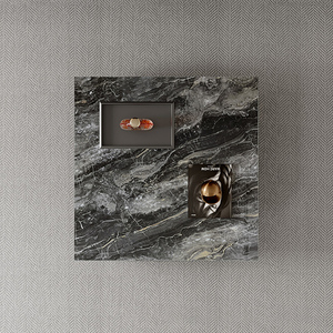 Tavolino da Caffè Rock Tea, Lusso Leggero e Minimalista, per Soggiorno, Piccolo, Quadrato, Personalizzabile in Fabbrica, Marrone, Tavolino da Caffè Compatto - Product Image 4