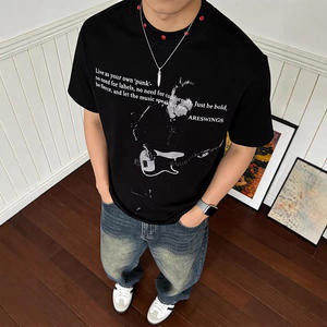 Camiseta de Manga Corta para Hombre <span class=keywords><strong>ARES</strong></span> 26 Summer Vintage 250g Sorona, Cuello Redondo, Secado Rápido, Decoración con Remaches Estilo Rock Americano, Estampado - Product Image 4