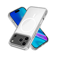 Étui de téléphone magnétique transparent antichoc et résistant aux chutes pour iPhone 12 à 17 Series