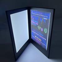 Porte-Menu en acrylique à LED personnalisé, porte-menu en cuir pour boîte de nuit KTV