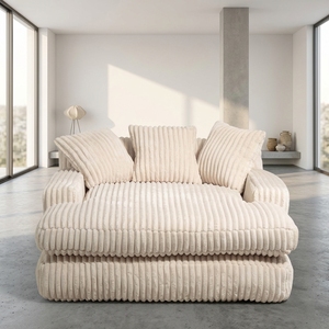 <span class=keywords><strong>Chaise</strong></span> <span class=keywords><strong>longue</strong></span> ottoman en tissu velours côtelé surdimensionné, confortable, avec assise épaisse, fauteuil inclinable, canapé pour chambre à coucher - Product Image 4