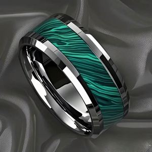 Anillos De Acero Inoxidable 8mm Green Stripe Design Stainless Steel <b>Ring</b> <b>Titanium</b> Wedding <b>Ring</b> 8mm Stainless Steel Style <b>Ring</b> - Product Image 6